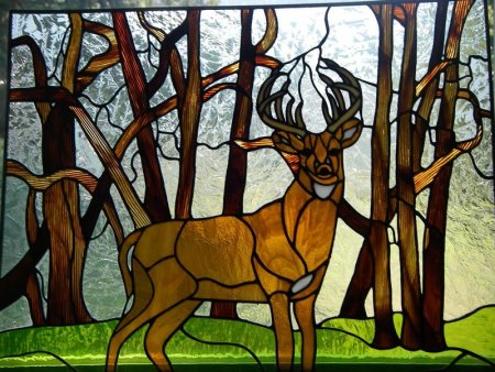 Витраж с изображением животных