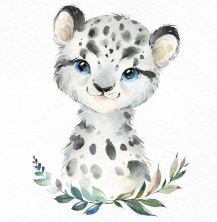 Акварельные животные для детей