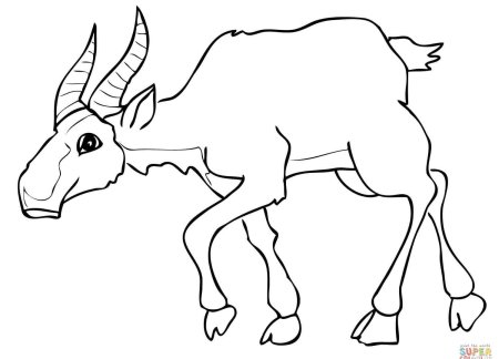 Сайгак раскраска