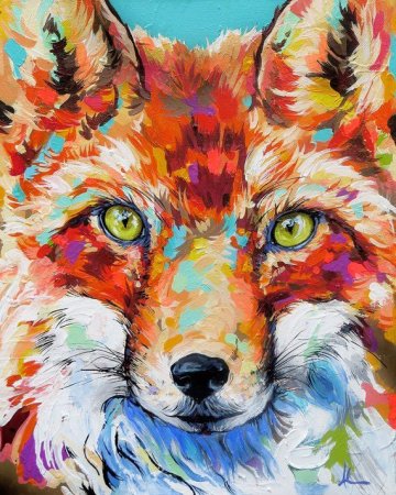 Лиса живопись акрилом