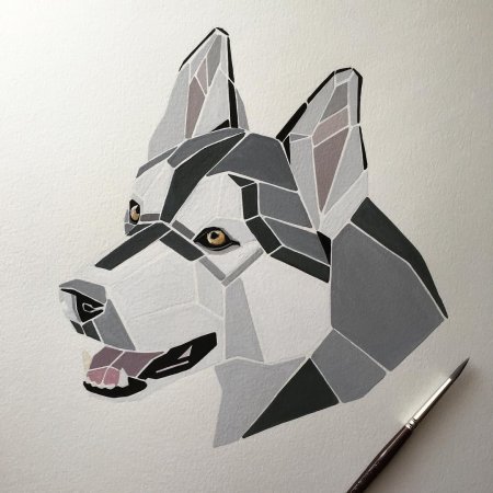 Собака в геометрическом стиле