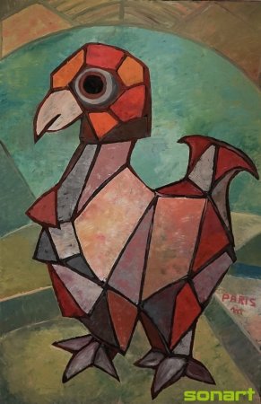 Птица в стиле кубизм
