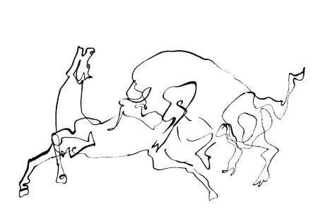 Наброски быка Пабло Пикассо