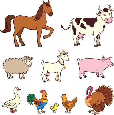Мультяшные сельскохозяйственные животные