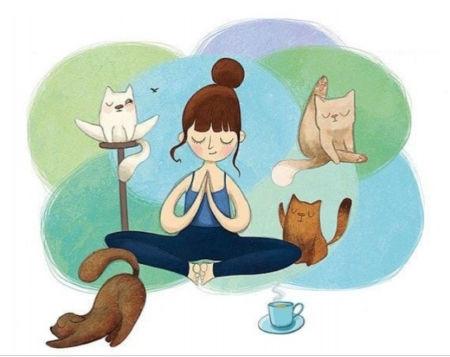 Йога коты иллюстрации