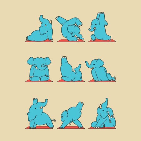 Йога животные иллюстрация