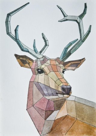 Олень в геометрическом стиле