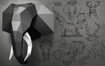 Объемные геометрические фигуры животных