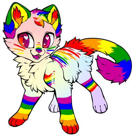 Радужные котики мультяшные