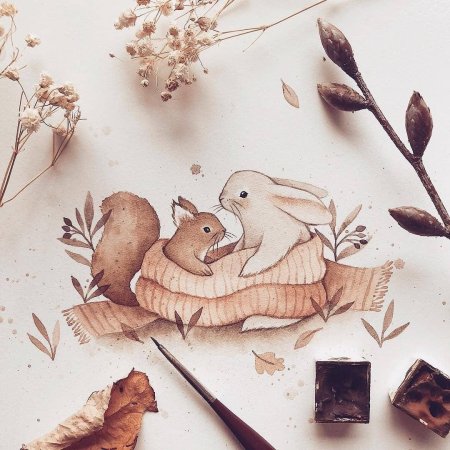 Акварельные зверушки