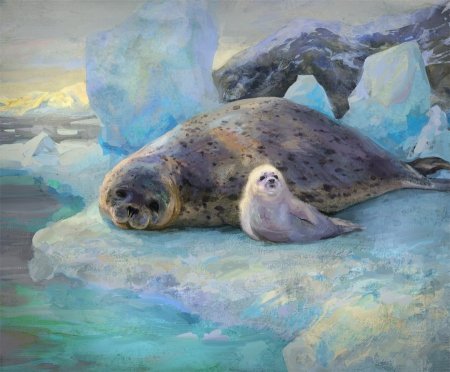 Картины художников Байкал нерпы