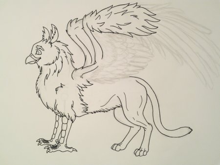 Фантастическое животное карандашом