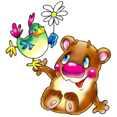 Забавные зверюшки на прозрачном фоне