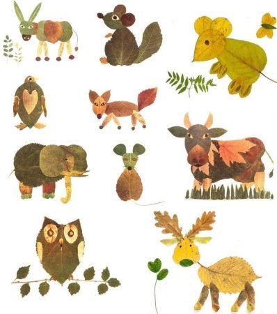 Аппликация из листьев