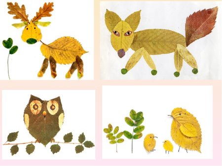 Аппликация из листьев