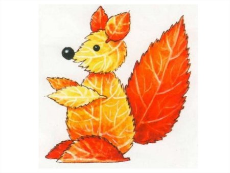 Аппликация из сухих листьев