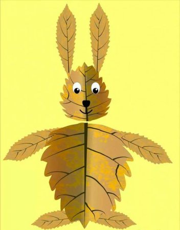 Силуэтная аппликация из листьев