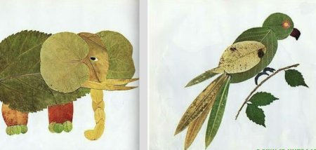 Фигурки из листьев
