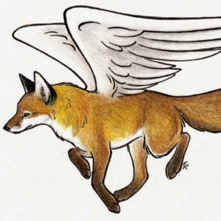 Нарисовать лису с крыльями