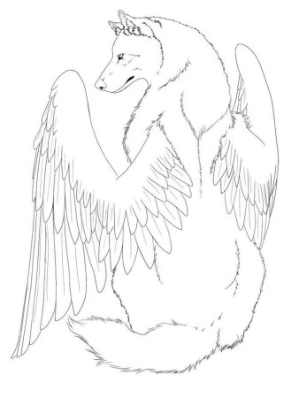 Раскраски Волков с крыльями