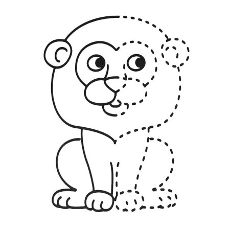 Обведи по точкам животные