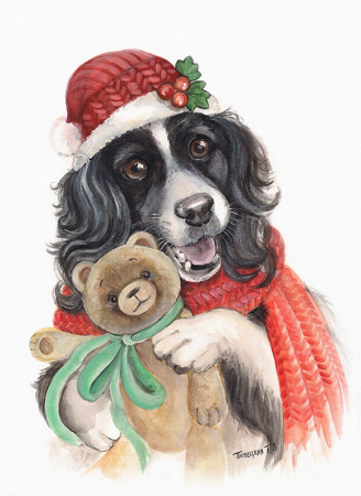 Рождественская собака арт