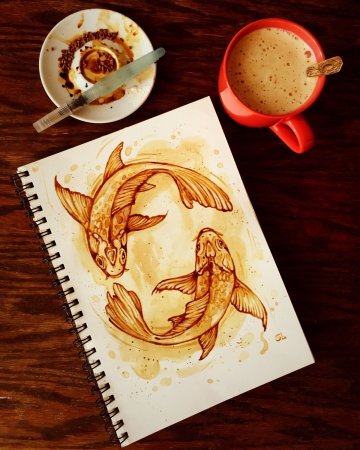 Рисование на кофейной бумаге