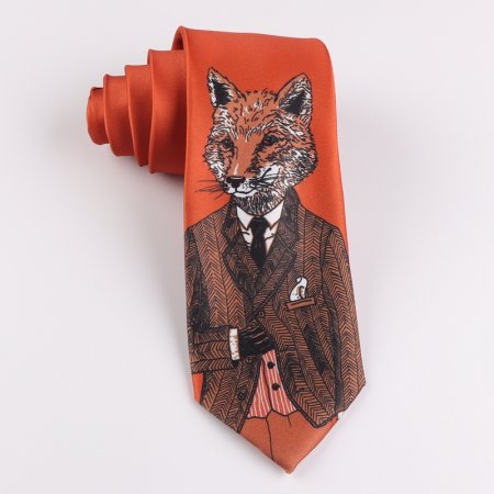 Галстук с лисами