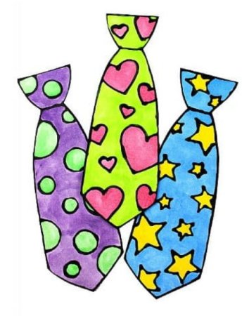 Галстук нарисовать бумажные сюрпризы