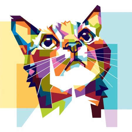 Геометрические животные цветные