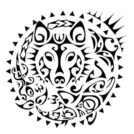 Полинезийские тату волк