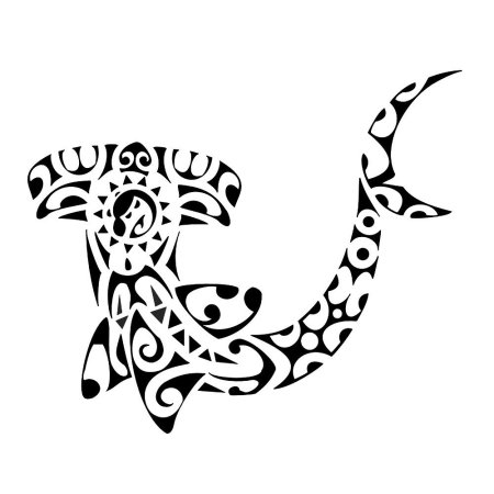 Акула молот Маори тату