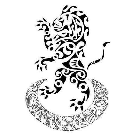 Полинезийские тату Маори Лев