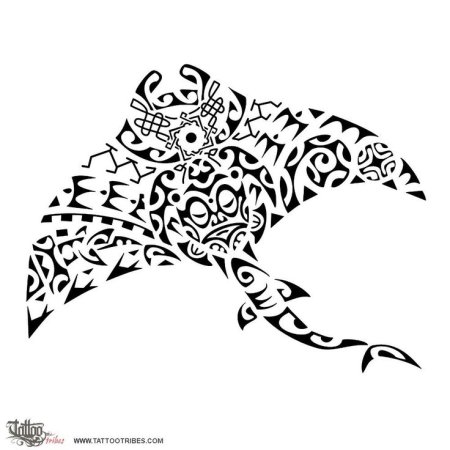 Скат в полинезийском стиле