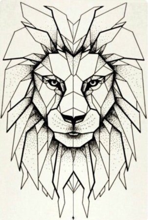 Эскизы тату Лев Геометрика
