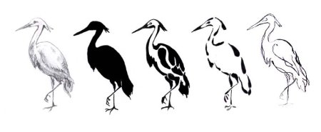 Стилизация птиц линия пятно