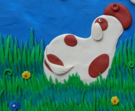 Собака из пластилина плоская на картину