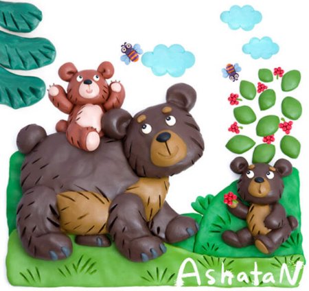 Медведь из пластилина