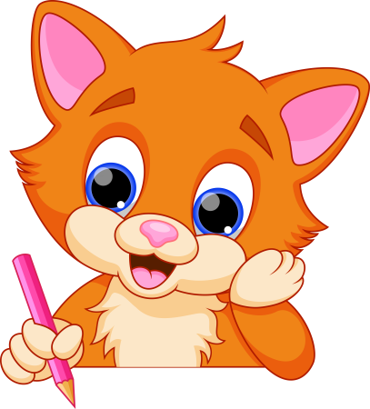 Мультяшные котята на книжке