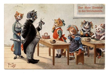 Старинные открытки с котами