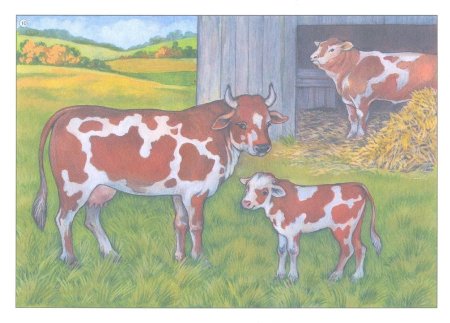 Акварельные животные мама и ребенок