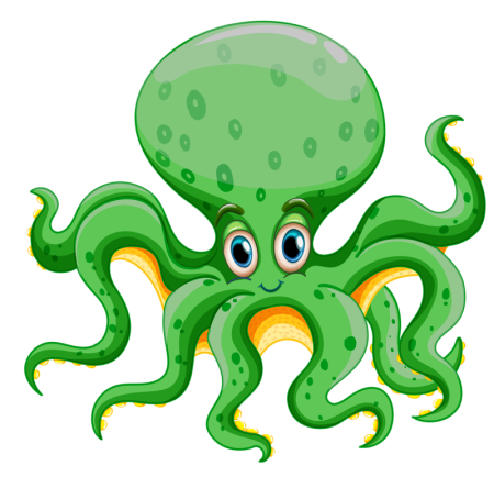 Морские обитатели на белом фоне