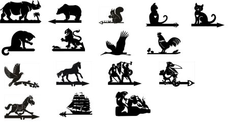 Силуэты животных из металла