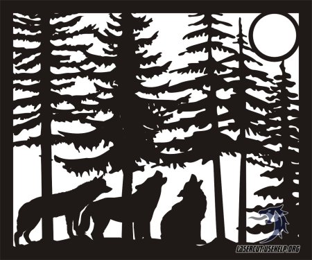 Силуэты животных в лесу