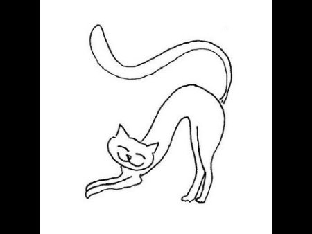 Нарисовать кота с выгнутой спиной