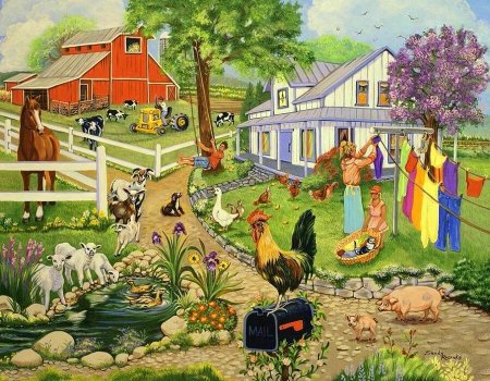 Домашние животные во дворе