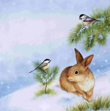 Зверюшки зимой в лесу