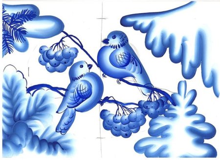 Кистевая роспись Гжель