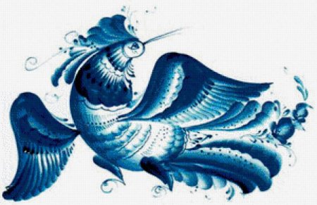 Птичка с узорами в русском стиле