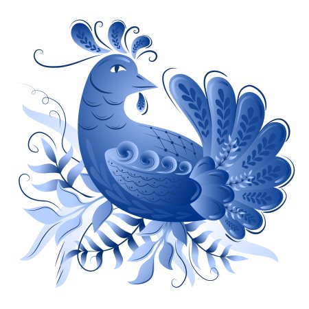 Гжельская птица композиция